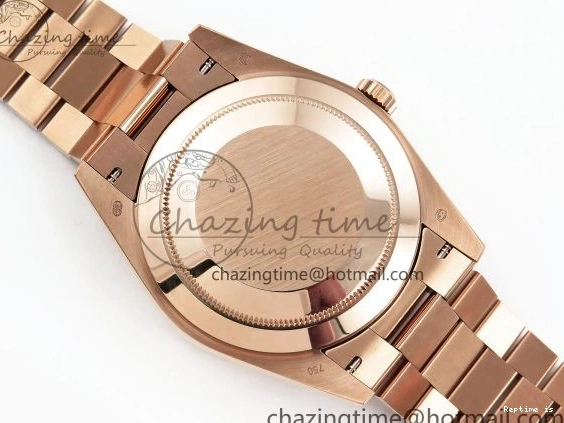 0109 OnTrend DayDate 40 RG JDF 904L Steel Silver Stick Dial on President Bracelet VR3255 V3 (Gain Weight) 1360